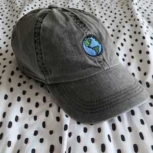Gray Earth Embroidered Cap